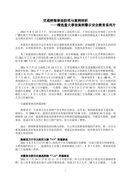 交通桥梁事故防范与案例剖析(2015年)