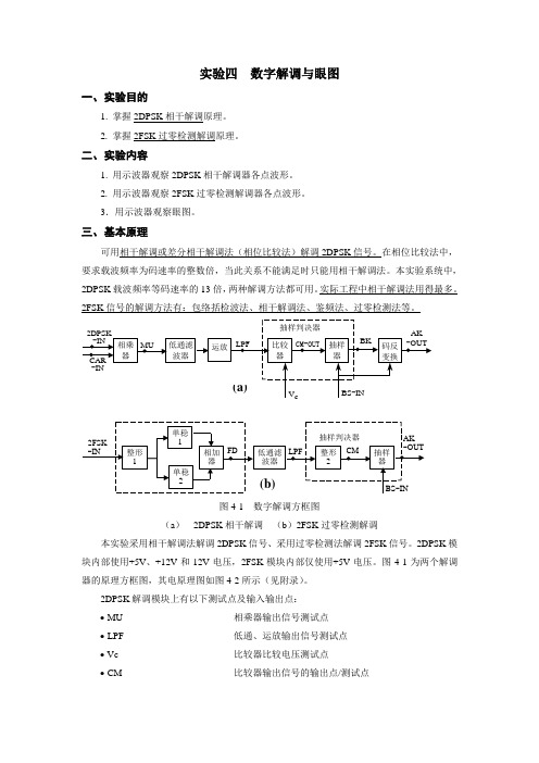 实验四 数字解调与眼图