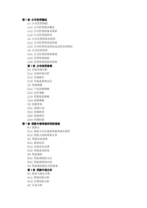 2010下半年银行从业资格《公司信贷》考试大纲