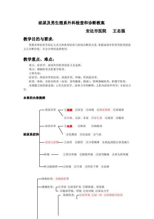 泌尿及男生殖系外科检查和诊断教案