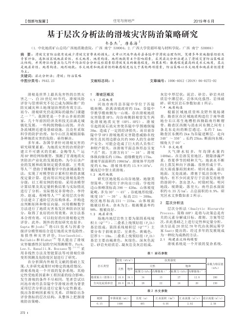 基于层次分析法的滑坡灾害防治策略研究