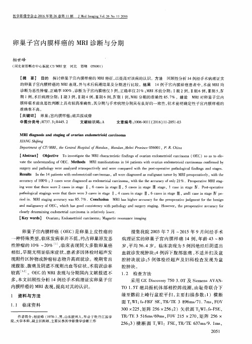 卵巢子宫内膜样癌的MRI诊断与分期