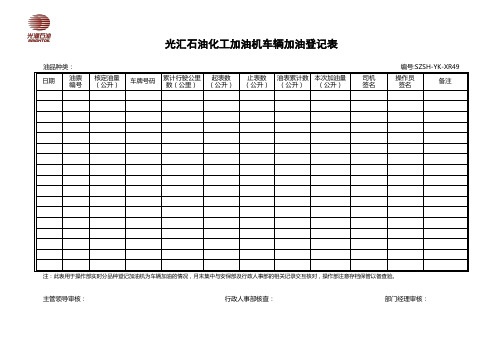 机车辆加油登记表