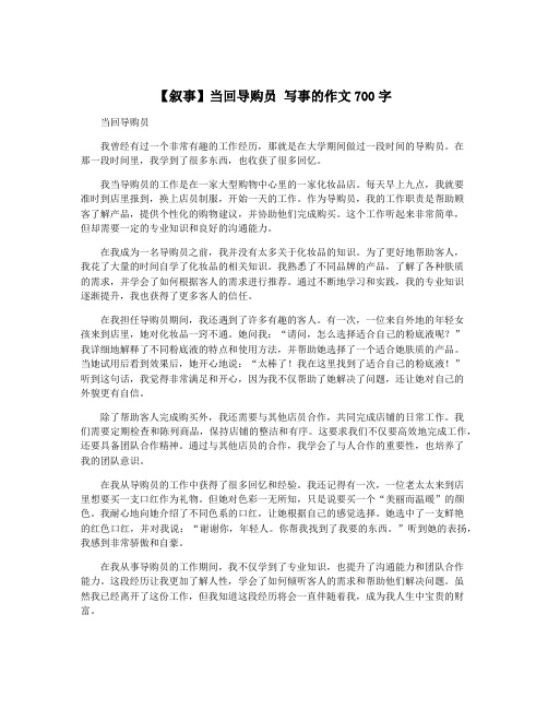 【叙事】当回导购员 写事的作文700字