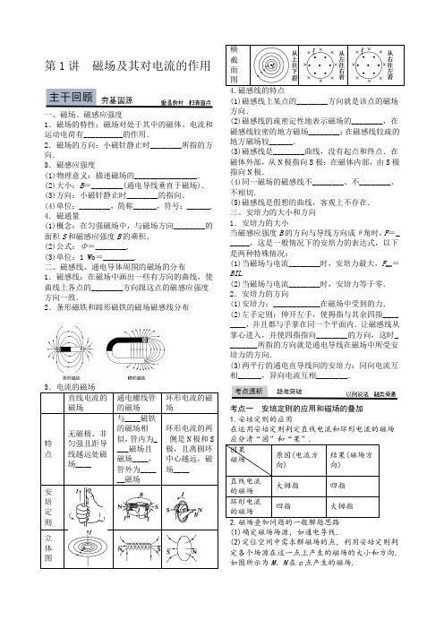 高三一轮二轮复习磁场教案讲义(含答案)