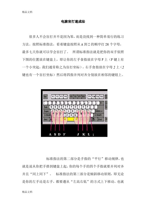 (整理)电脑键盘盲打速成法