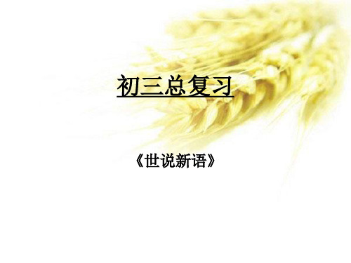 中考语文 文言文复习 《世说新语》二则