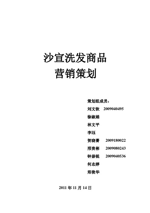 沙宣洗发商品营销策划