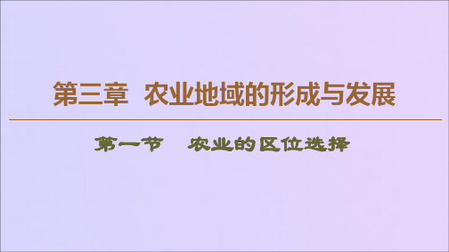 2019_2020学年高中地理第3章农业地域的形成与发展第1节农业的区位选择课件新人教版必修2