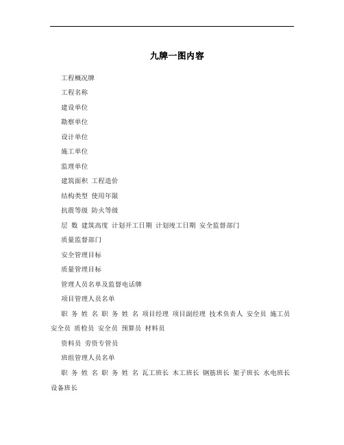 九牌一图内容