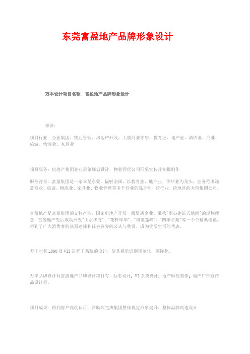 深圳万丰品牌整合设计 富盈地产VI设计 地产公司品牌设计