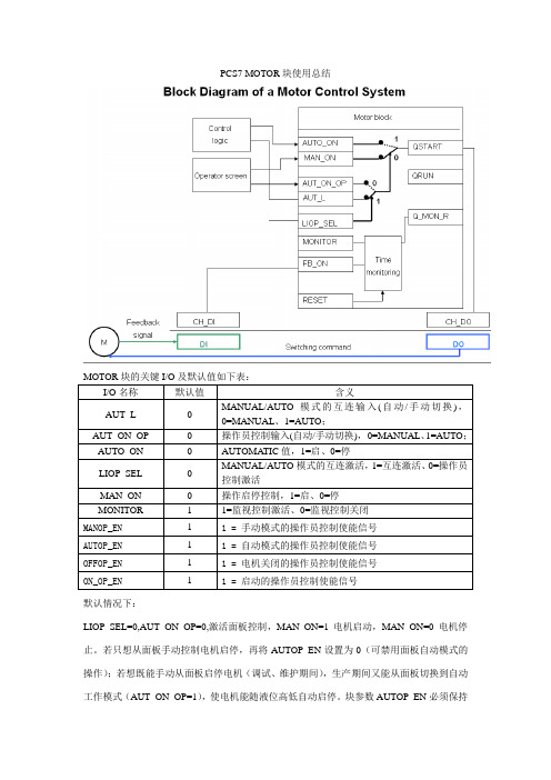 (完整版)PCS7MOTOR块使用总结