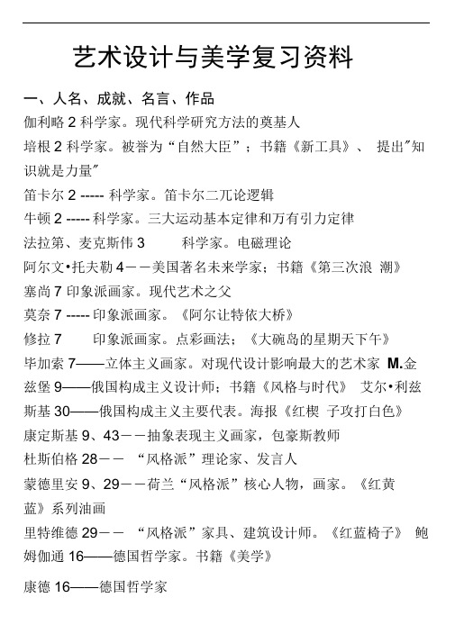 《设计美学》复习资料(04026)解析