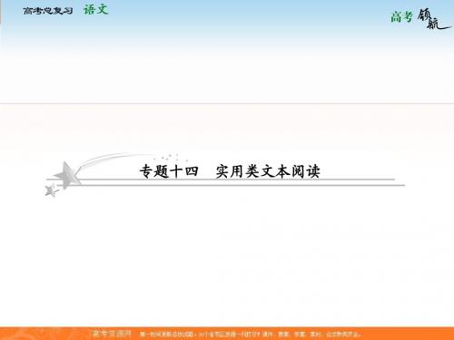 2013年高考语文江苏版总复习精品课件： 实用类文本阅读分析综合1