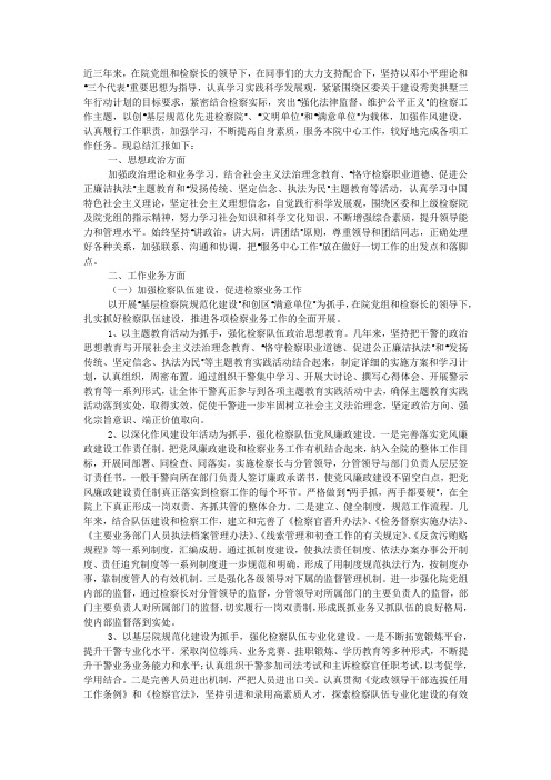 检察院政治处个人总结.docx