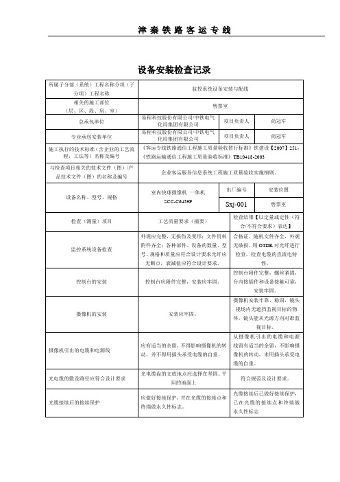 1-3监控系统摄像机安装检查-售票室