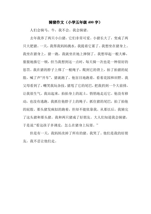 骑猪作文(小学五年级400字).doc
