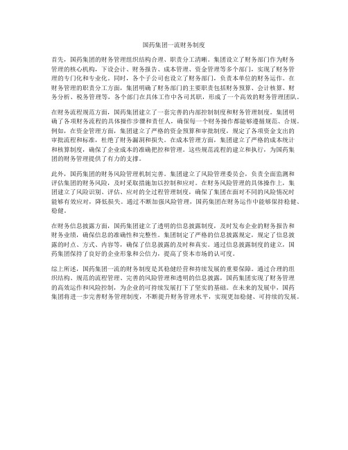 国药集团一流财务制度