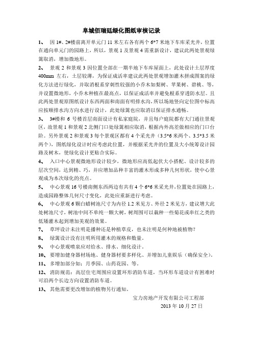 阜城佰瑞廷绿化图纸审核记录