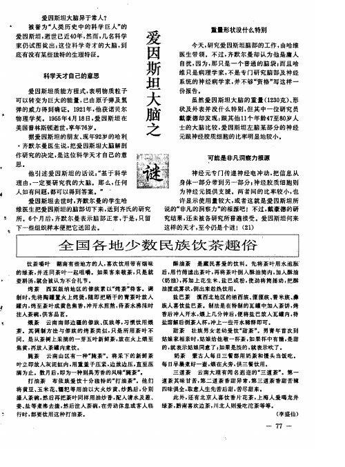 爱因斯坦大脑之谜