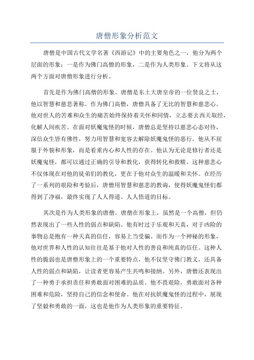唐僧形象分析范文