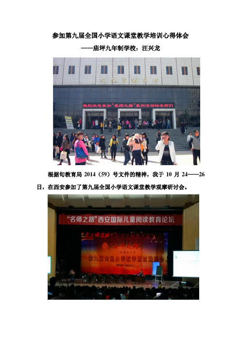 参加第九届全国小学语文课堂教学培训心得体会