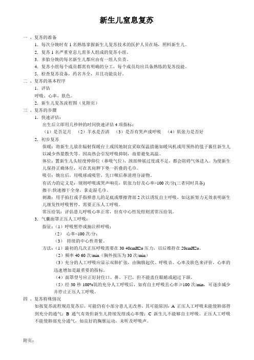 新生儿窒息复苏
