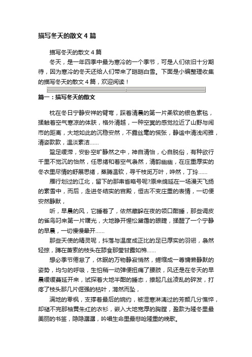 描写冬天的散文4篇