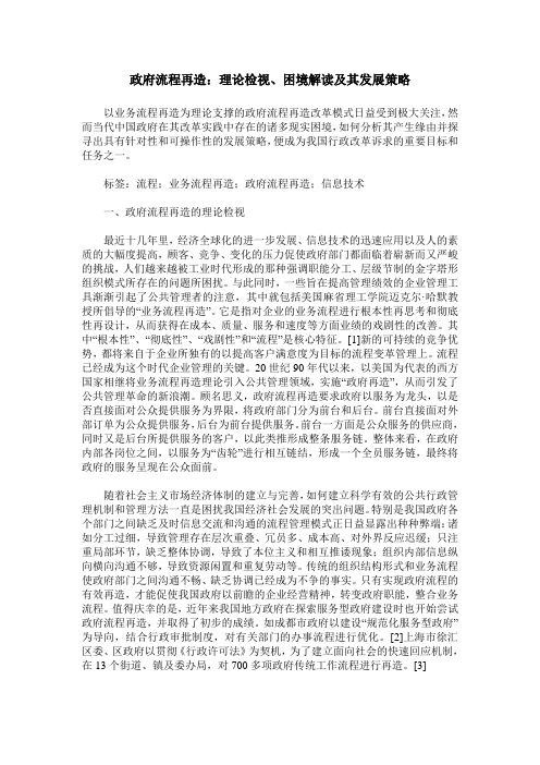 政府流程再造：理论检视、困境解读及其发展策略