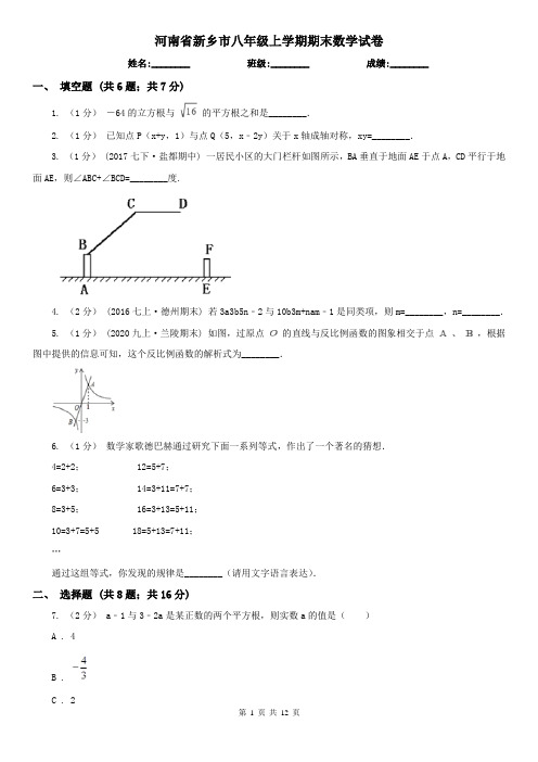 河南省新乡市八年级上学期期末数学试卷