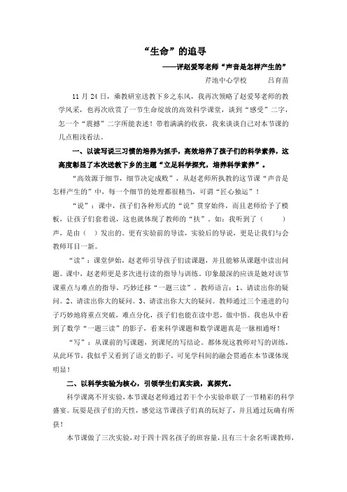 声音是怎样产生的评课稿 (1)
