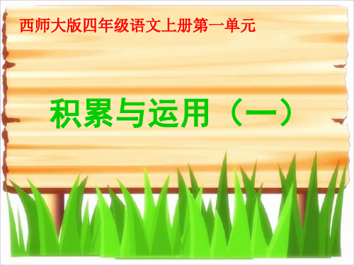 积累与运用(一)