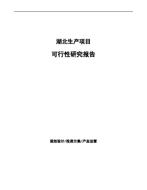 湖北投资建设项目可行性研究报告如何编写
