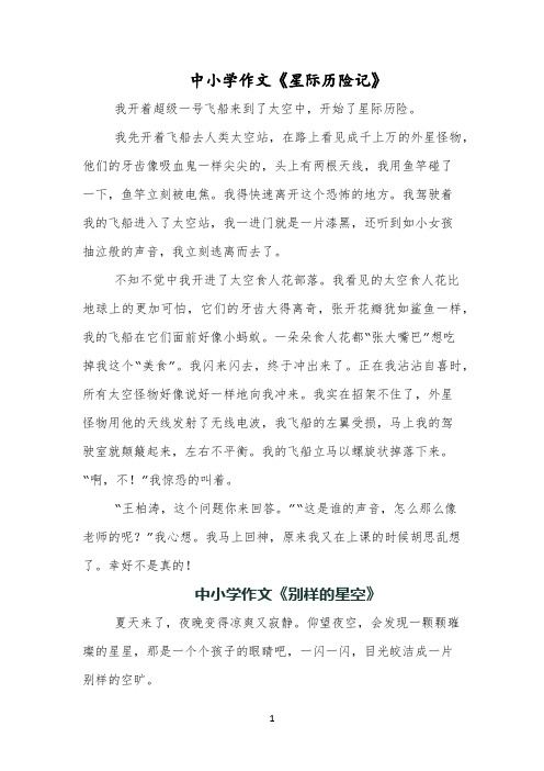 中小学作文《星际历险记》