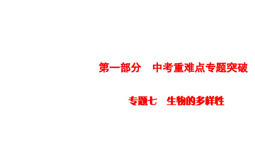 人教版生物中考复习专题七生物的多样性