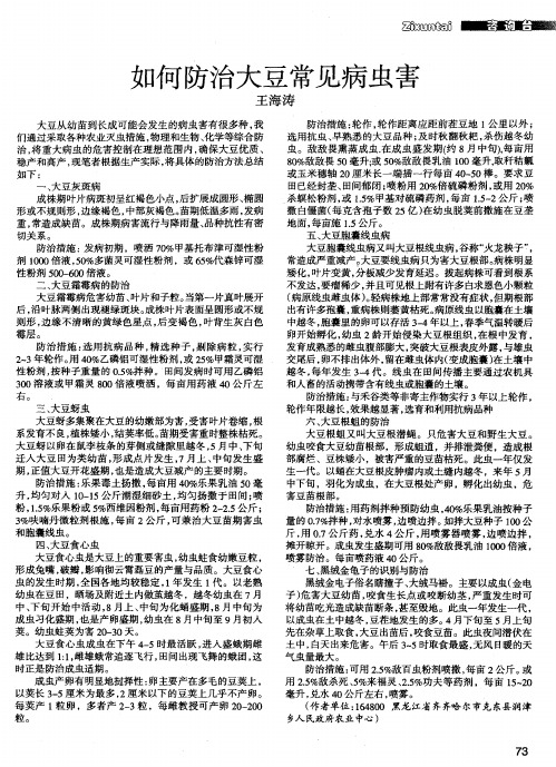 如何防治大豆常见病虫害