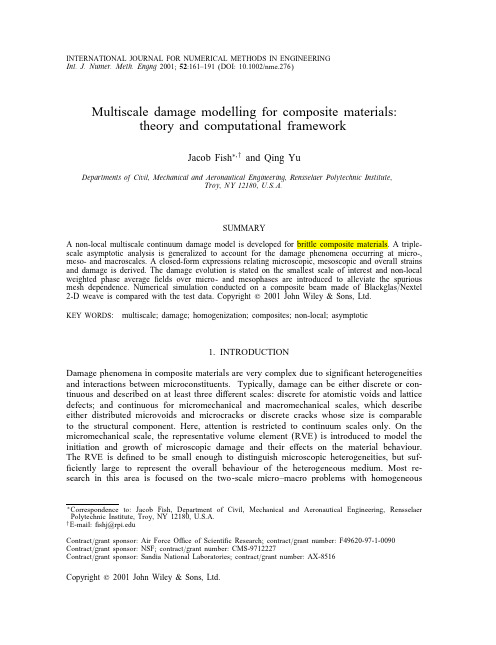 Multiscale damage modelling for composite materials- theory and computational framework