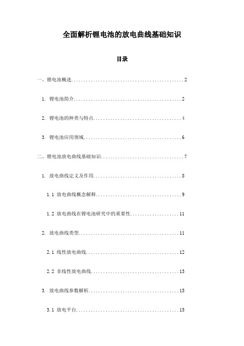 全面解析锂电池的放电曲线基础知识