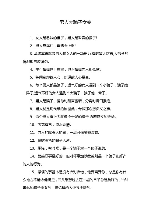 男人大骗子文案