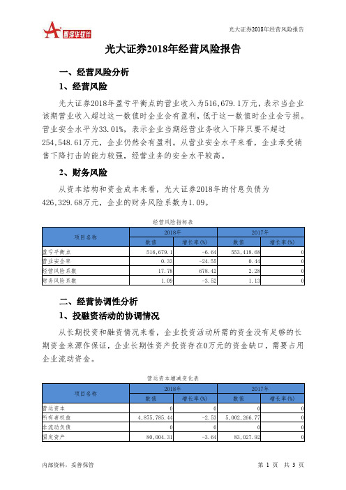 光大证券2018年经营风险报告-智泽华