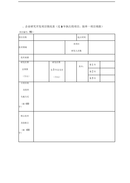高新技术企业认定RD,PS模板