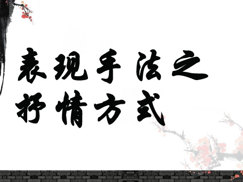 表现手法——抒情方式