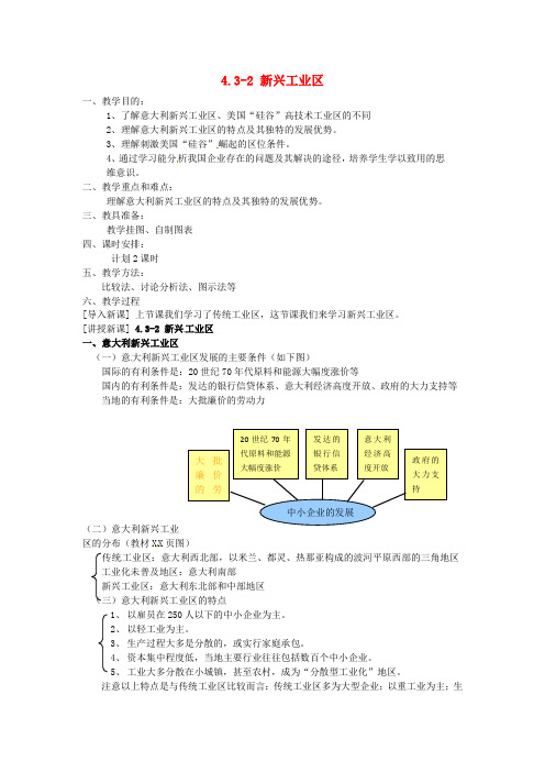 高中地理 4.3.2新兴工业区教案 新人教版必修2