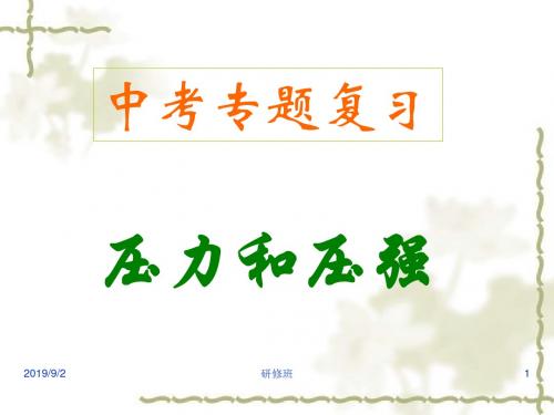 09年中考物理压力和压强课件
