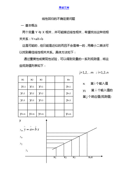线性回归的不确定度问题
