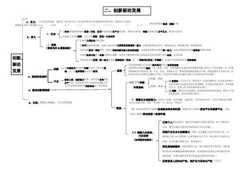 统编部编版九年级上册道德与法治第二课创新驱动发展知识梳理
