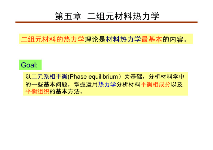 第五章 二组元材料热力学