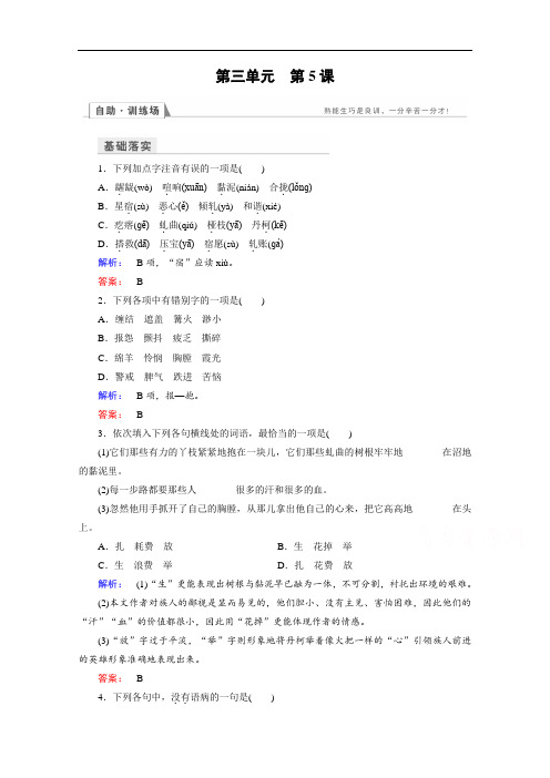 2018学年人教高中语文选修外国小说欣赏检测 第三单元 