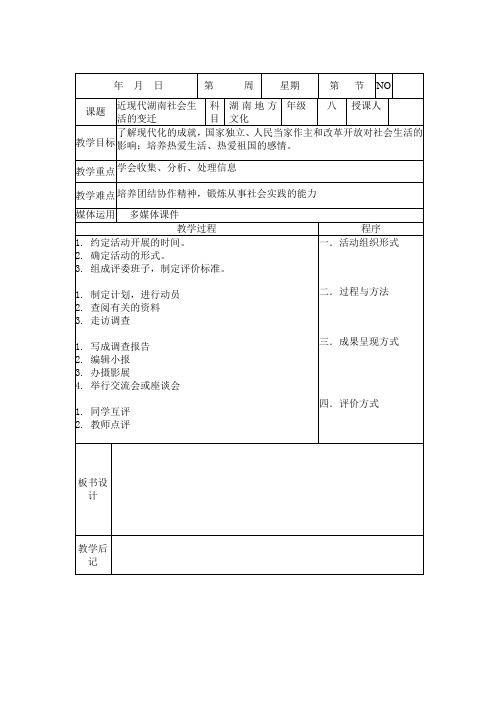 近现代湖南社会生活的变迁