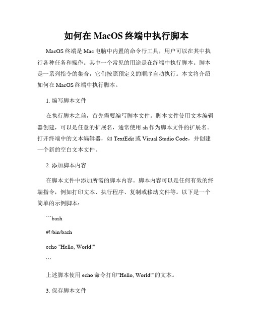 如何在MacOS终端中执行脚本